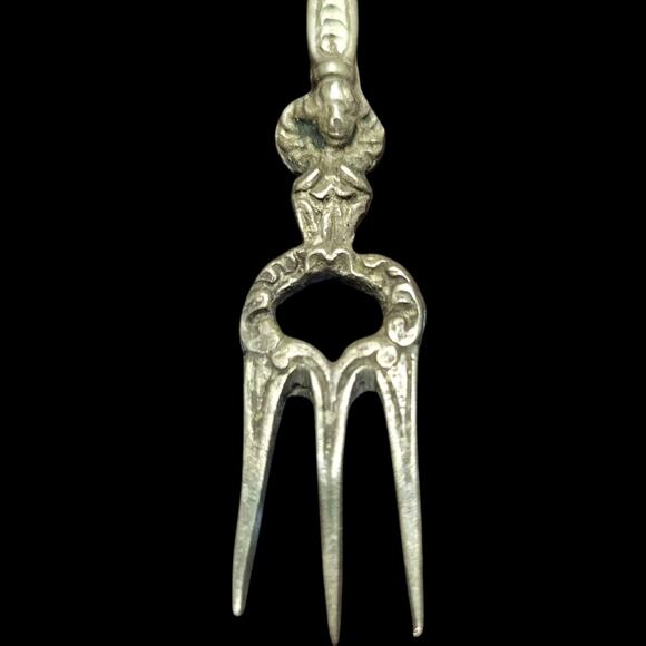 Vintage Small Ornate Serving Fork,Italian Olive Fork,Italy, Souvenir - Picture 7 of 7